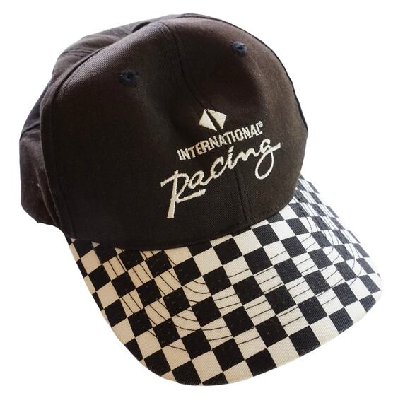 2/$30 Vtg Otto International Racing Checkered Bill Snapback Trucker Hat Nascar - Picture 2 of 9